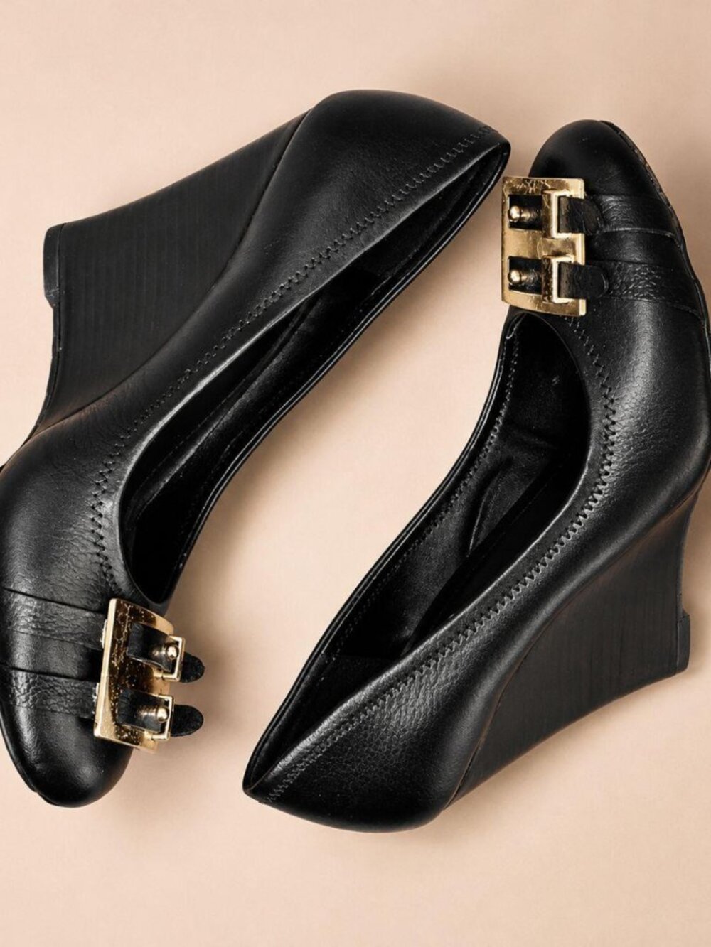 Bcbgmaxazria Women's Black Wedge Heels